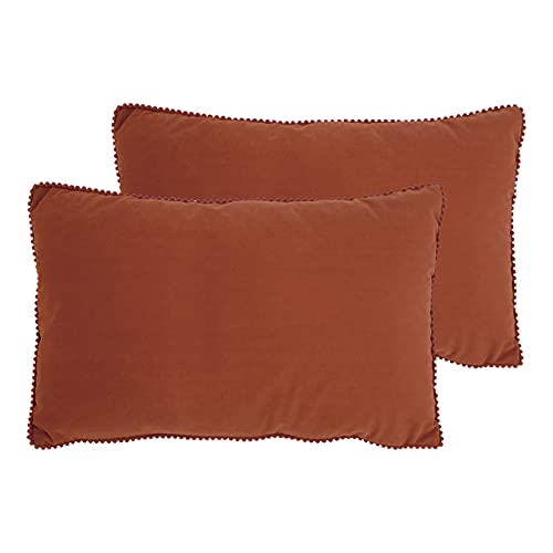 furn. Cosmo Twin Pack Feather Filled Cushions, Brick, 30 x 50cm
