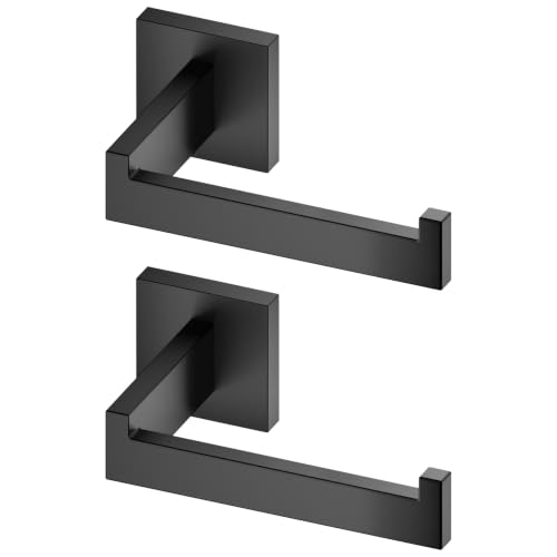KOKOSIRI Black Toilet Paper Holders Bathroom Toilet Paper Roll Holder SUS304 Stainless Steel Contemporary Wall Mounted, 2 Pack, B2003BK-P2