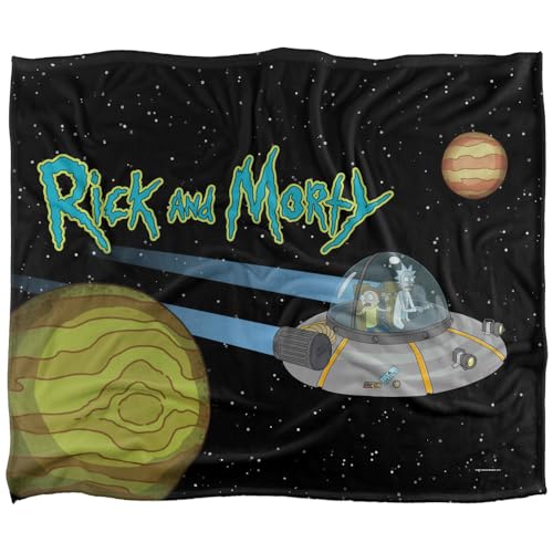 Rick and Morty In Space Silky Touch Super Soft Throw Blanket 152 X 127 cm, White