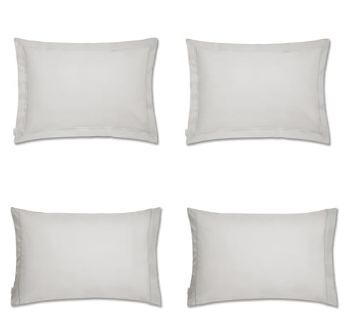 PLAIN DYED SILVER PILLOWCASES (PACK) - (2) 50X80 OXFORD + (2)50x80H/W
