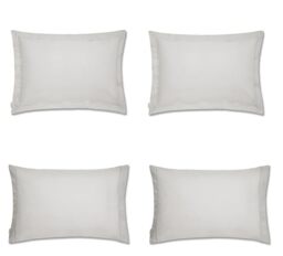 PLAIN DYED SILVER PILLOWCASES (PACK) - (2) 50X80 OXFORD + (2)50x80H/W