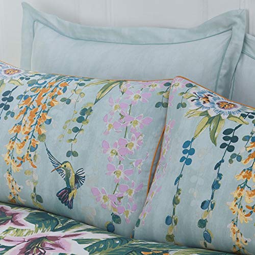 Paoletti Contemporary Hanging Gardens Oxford Pillowcase Set, Mint Green, One Size