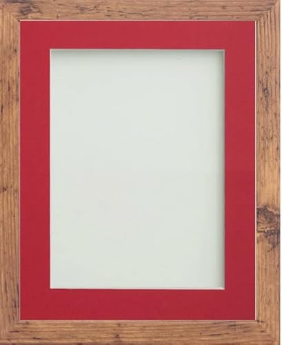 Frame Company Allington Rustic Photo Frame with Red Mount, 6x4 for 4x3 inch, fitted with perspex