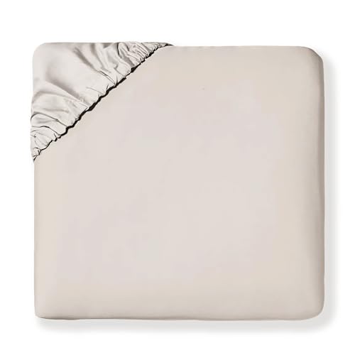 MakeMake Organics Organic Full Fitted Sheet Set GOTS Certified Organic Cotton Fitted Sheet with 2 Pillowcase Ultra Soft Non Toxic Breathable Hypoallergenic Colorful Neutral (Full, Solid Taupe)