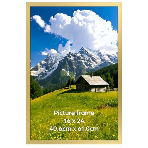 Ditwis 40x60cm Picture Frame Gold, Aluminium Photo Frame for Posters and Photos, Large Frame for Living Room, Office, Gallery Wall Mount Display