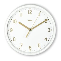 Hama Madeira Table Clock, Diameter 16 cm, Silent, White