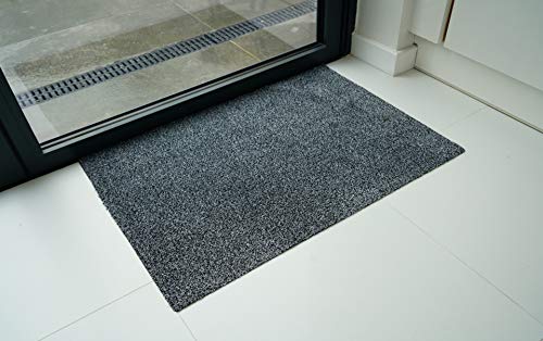 "Serdim Rugs Non Slip Tufted Heavy use Door Entrance Absorbent Mats, Silver Grey, 66 x 95 cm (2'2"" x 3'1.4"")"