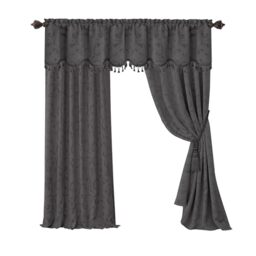 "Elrene Home Fashions 26865901085 Blackout Energy Efficient Room Darkening Rod Pocket Window Curtain Drape Regal Jacquard Woven Panel, 52"" x 84"", Gray, Grey, 52"" W x 84"" L (Pack of 1)"