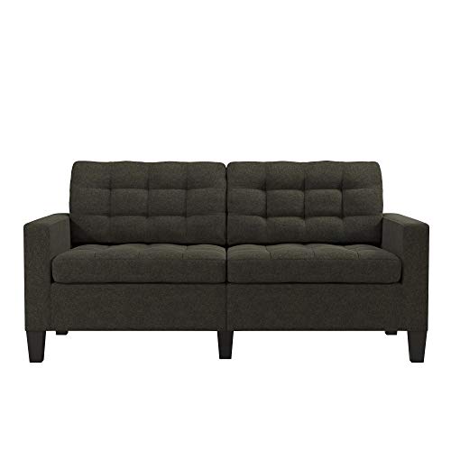 DHP Furniture Bowie Sofa, Grey Linen, (H) 89 x (W) 183 x (D) 83 cm