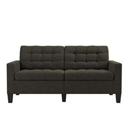 DHP Furniture Bowie Sofa, Grey Linen, (H) 89 x (W) 183 x (D) 83 cm