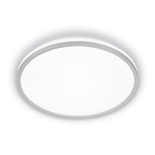 BRILONER - LED Ceiling Lamp, EEC A Light Source, Efficient 8.5W 1800lm, Indirect Light, LED Panel, Modern Ceiling Design, Living Room, Kitchen, Bedroom, 33x6 cm, Matt Chrome