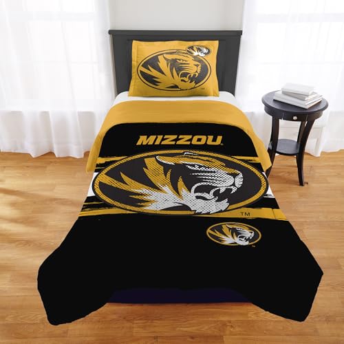 Northwest Missouri Tigers Comforter Set ??? Missouri Bedding for Dorms, Guest Rooms, RVs, Tailgates & Mizzou Game Day Decor, Twin/Twin XL