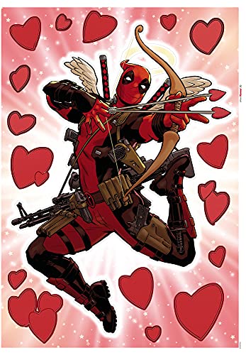 Komar Marvel 14114h Deadpool Wall Sticker 50 x 70 cm (Width x Height) 17 Pieces Decorative Sticker Wall Sticker Wall Decoration Children's Room