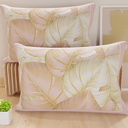 PETTI Artigiani Italiani - Pair of Pillow Cases 50 x 70 cm in Microfibre, Pillows for Bedroom Furniture, Sofa, Living Room, Set of 2 Cushion Covers, Tropical Powder O Pillowcase, 100% Made in Italy