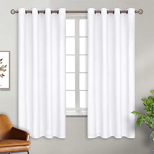 BGment Room Darkening Curtains for Bedroom ??? Eyelets, Thermal Insulated, Window Treatments, Light Blocking Curtains for Living Room, Set of 2 Panels, Each 46 x 63 Inch, Pure White