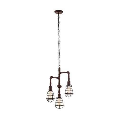 EGLO 49808 PORT SETON 3-Pendant Light in Antique-Brown Steel