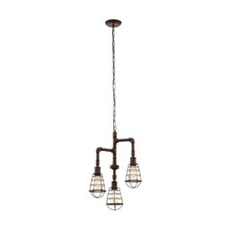EGLO 49808 PORT SETON 3-Pendant Light in Antique-Brown Steel