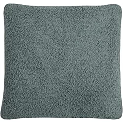 "Sleepdown Filled Cushion Boucle Chenille Soft Touch Fluffy Decorative Square Cushion Home Decor Sofa Bedroom 18"" x 18"" - Green - 45cm x 45cm"