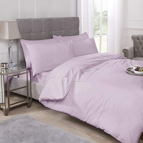 Emma Barclay 180 Thread Count Percale Fitted Valance Sheet in Lilac - King Bed