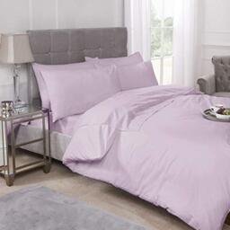 Emma Barclay 180 Thread Count Percale Fitted Valance Sheet in Lilac - King Bed