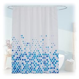 Relaxdays Shower Curtain, Spotted Design, 180 x 200 cm, Mould Resistant, Washable, 12 Rings, for Bathtub, Multicoloured
