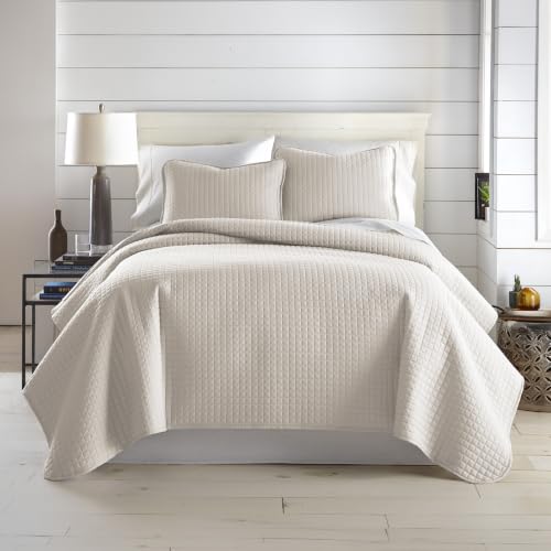 Southshore Fine Living, Inc. Twin Quilt Bedding Set, Soft Brushed Microfiber XL Twin Bedspread Coverlet, Stain & Pet Hair Resistant Bedding, XL Bedspread with Matching Pillow Sham, Bone