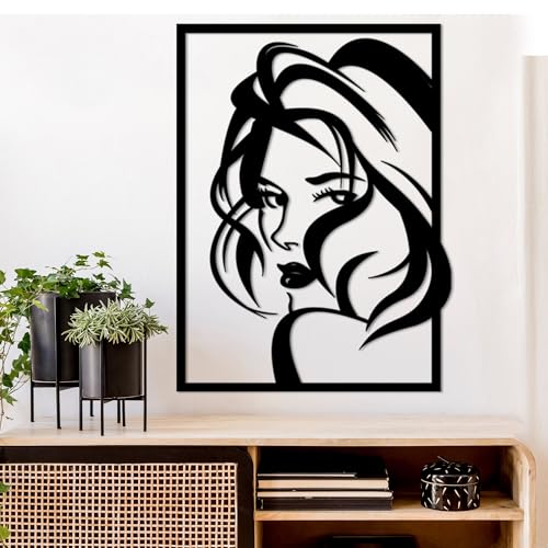 Stylish Black Decorative Metal Wall Accessory, 56 x 41 cm, 100% Metal, 1.5 mm Thickness, Lightweight (0.8 kg), Perfect for Modern Home Decor