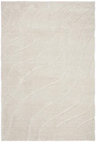 Safavieh Florida Shag Collection Shaggy Rug for Living Room Dining Room Bedroom High Pile Cream 24 x 36 Inch