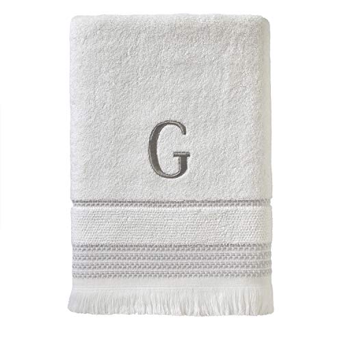 SKL Home Bath Towel, G, Cotton, White, 28x54
