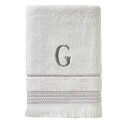 SKL Home Bath Towel, G, Cotton, White, 28x54