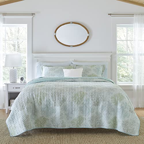 Laura Ashley Quilt Set-Ultra Soft All Season Bedding, Reversible Stylish Coverlet with Matching Sham(s), Cotton, Blue, Queen