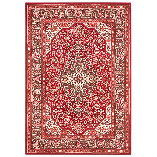 Nouristan Skazar Isfahan Oriental Short Pile Rug 120 x 170 cm Oriental Red