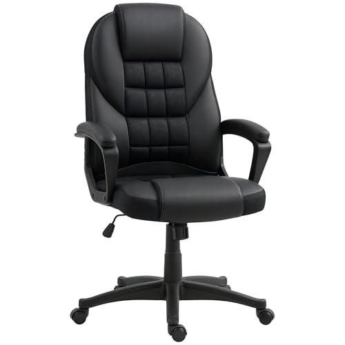HOMCOM Executive Office Chair PU Leather High Back Swivel Black