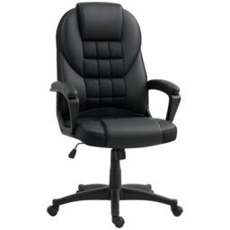 HOMCOM Executive Office Chair PU Leather High Back Swivel Black