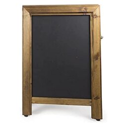 Chalkboards UK Premium A2 Square Top A Frame Blackboard, 78 x 52 cm, Wood, Dark Oak