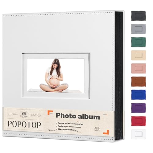 Popotop Photo Album 4x6 500 Pockets with Leather Hardcover Cover, Large Photo Album Binder Book with 50Pcs Pages for Family Travel Wedding Baby Gifts