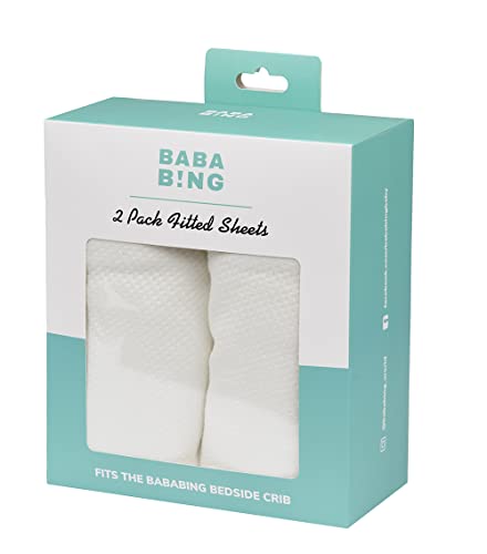 BABABING - Pack of 2 Crib Fitted Sheets, Soft Bamboo Bedding Sheets for Cots & Cribs, Great for Baby Sensitive Skin - Fits Bedside Crib Mattress (2)