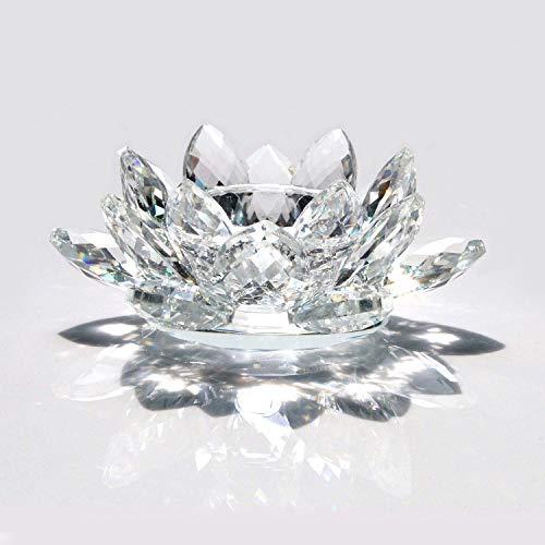 DIDI GOAL Crystal Lotus Candle Holders 4.75 Inches Activity Tealight Holders Pillar Holders 2pcs for Home Decoration Party Wedding Decoration (2)