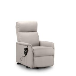 Julian Bowen Helena Rise & Recline Chair, Faux Leather, Grey - H97 x W66cm