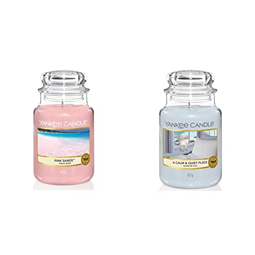Yankee Candle Scented Candle - Pink Sands Large Jar Candle - Long Burning Candles: up to 150 Hours & Scented Candle - A Calm & Quiet Place Large Jar Candle - Long Burning Candles: up to 150 Hours