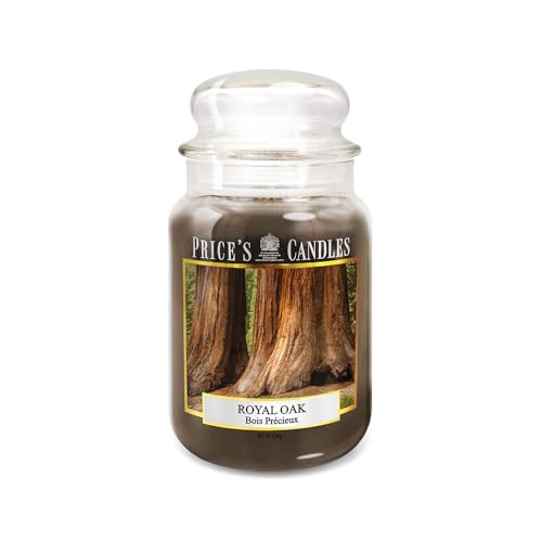 Price's Candles Large Jar Candle Royal Oak Scented Candle Long Lasting Wax Candle in Glass Jar for Home Décor Relaxation and Everyday Fragrance Up to 150 Hours Burn Time