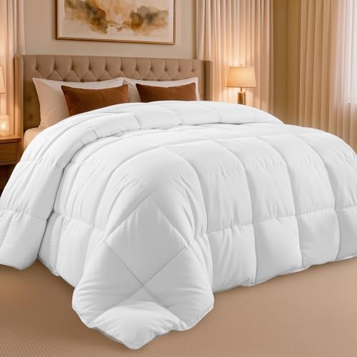 Utopia Bedding Duvet California King (259 x 244 cm), 10.5 Tog Coverless Duvet with Corner Tabs, Box Stitched Quilt (White)