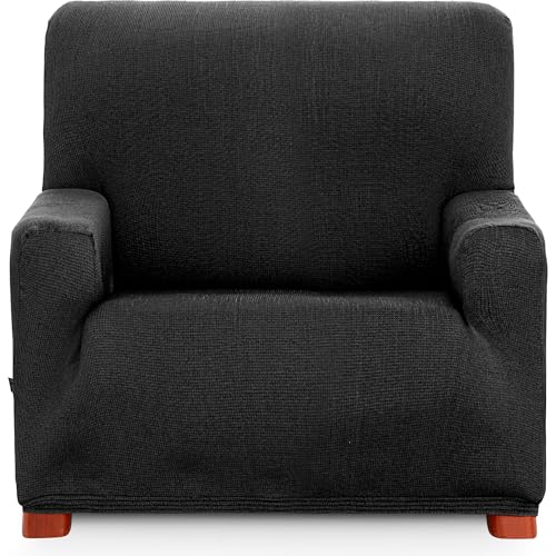 ECOMMERC3 Universal and Versatile 1 Seater Sofa Cover Dark Grey Protector Easy to Install for Back, Seat and Arms