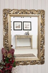 "NEW VERY LARGE SHABBY CHIC BEVEL GLASS OVERMANTLE WALL MIRROR 49"" x 37"" (Silver)"