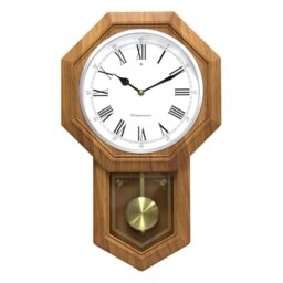 YRHH European Vintage Pendulum Clock, Quiet Swing Radio Controlled Wall