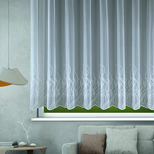 Albani Caroline Jacquard Curtain with Curtain Tape Approx. 175 x 300 cm White