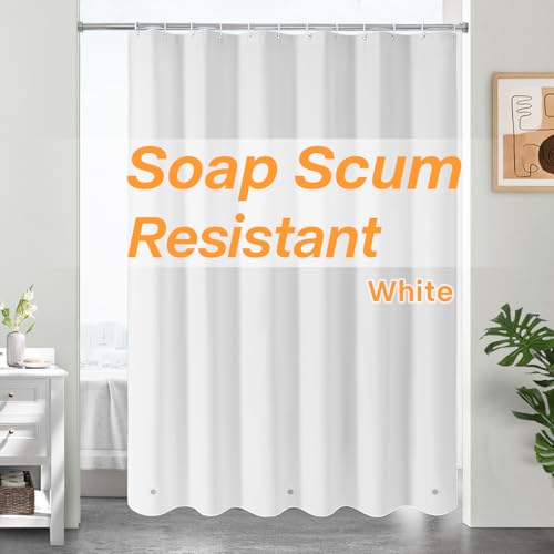Gibelle PEVA Shower Curtain Liner - White Shower Liner for Bathroom, Waterproof Plastic Shower Curtain Liner, 72x72 Inches