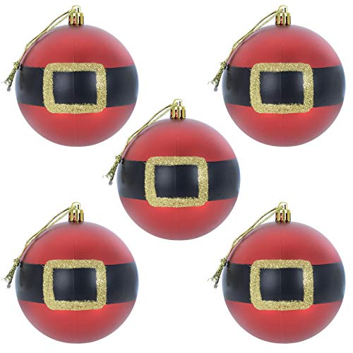 Mr Crimbo Pack of 5 Novelty Santa Suit Christmas Tree Baubles Decorations 10cm