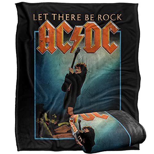 Acdc Let There Be Rock Silky Touch Super Soft Throw Blanket 152 X 127 Cm, White