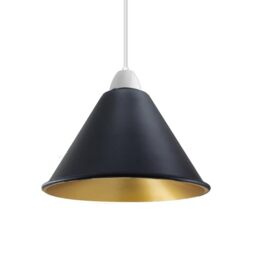 LEDSone Black Gold Inner Metal Lamp Shades,18cm Light Shade Modern Lampshades for Ceiling Lights Table Lamps and Floor Lamps, Easy Fit Rustic Pendant Light Shades Ceiling for Living Room, Bedroom